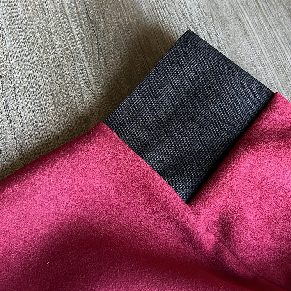Vero Moda Burgundy Faux Suede Pencil Skirt XXL - Picture 5 of 5